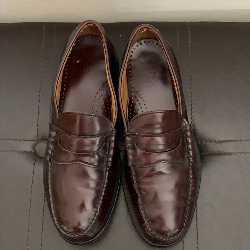 Burgundy Bostonian Leather Slip On Loafers Sz 8.5
